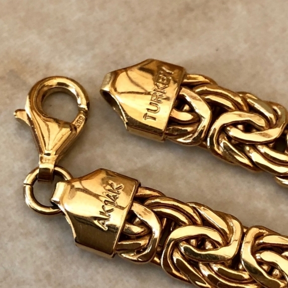14K Yellow Gold Byzantine 20 Grams Chain Necklace - Picture 6 of 8